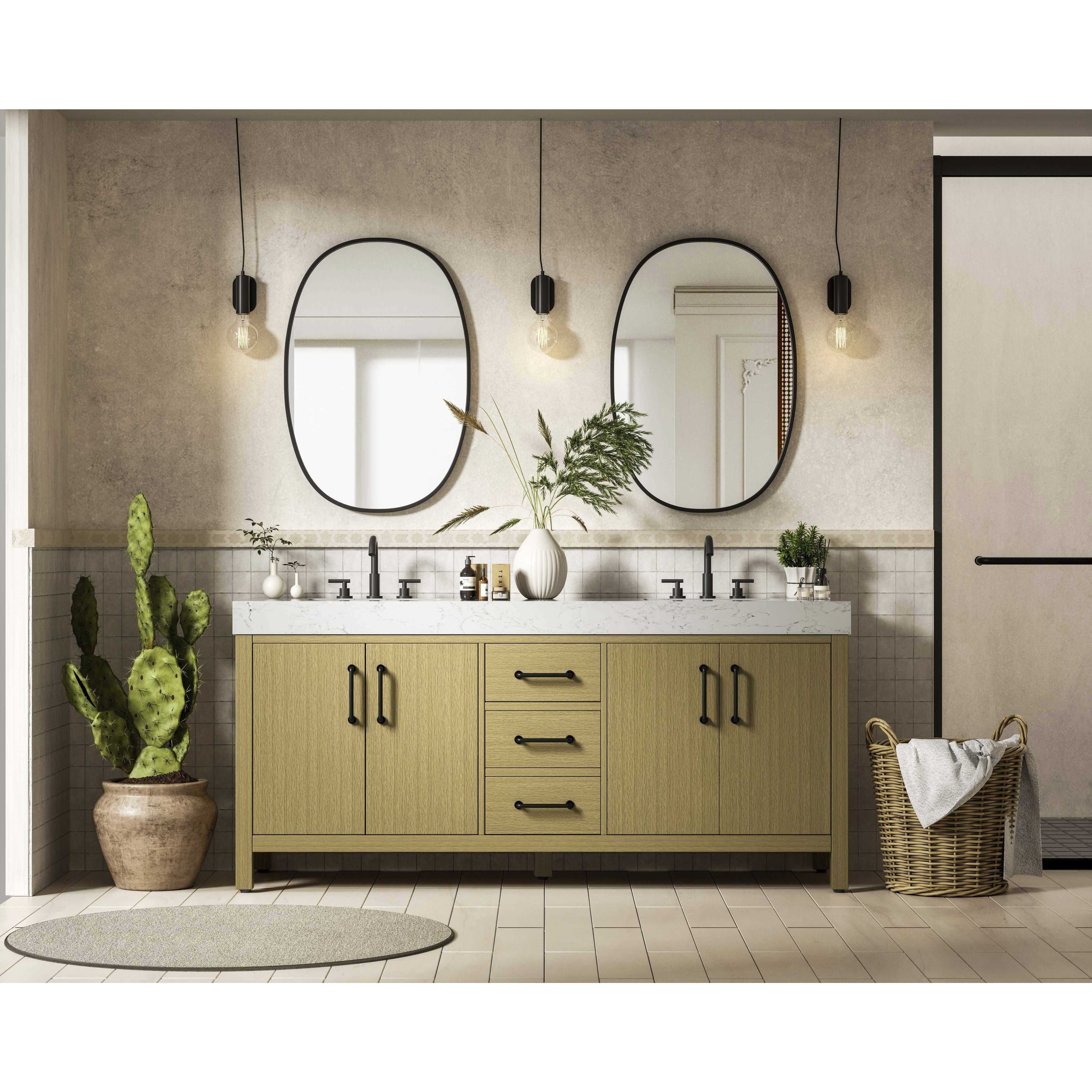 Nathan 72 X 34 inch Honey Brown Bathroom Vanity Cabinet