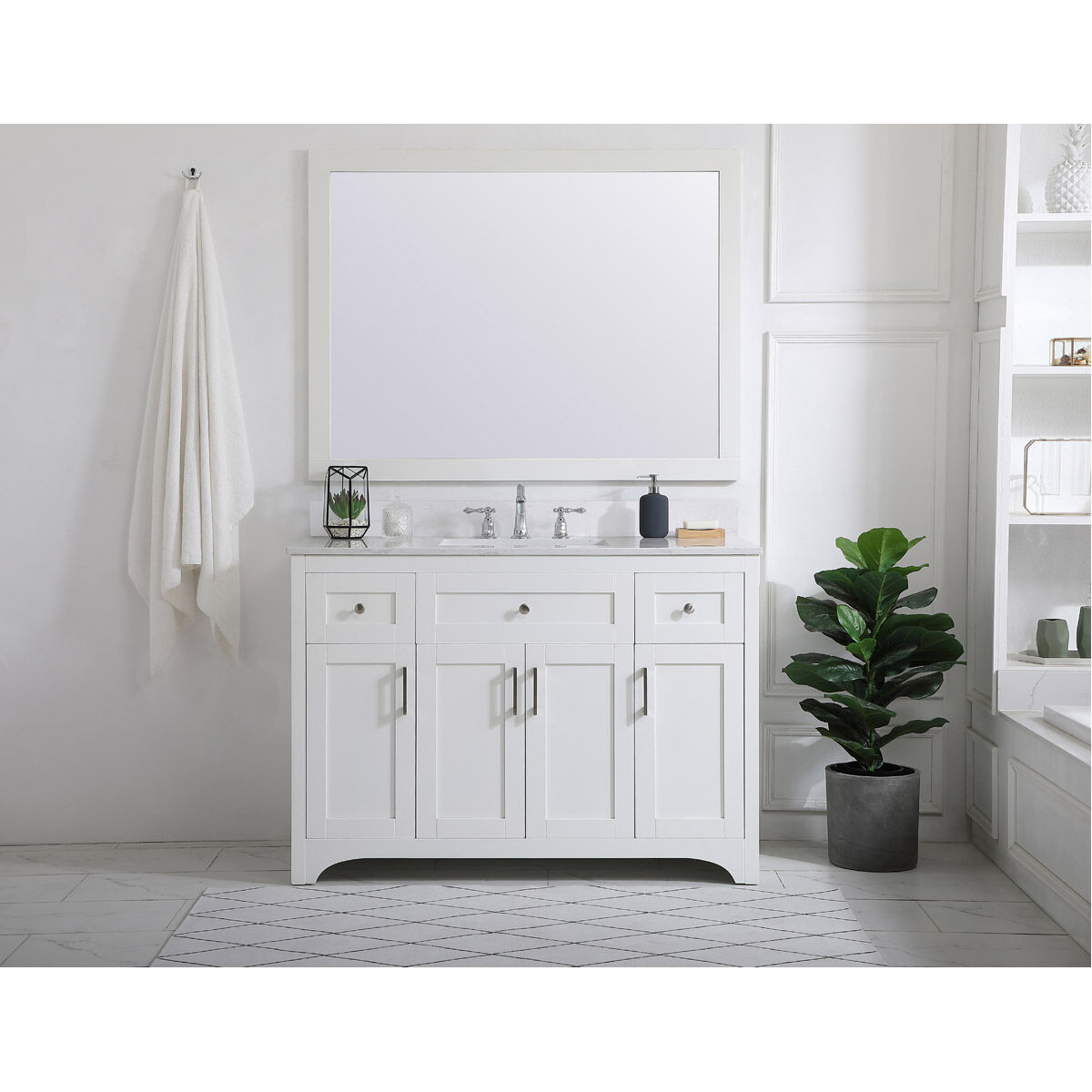 Moore 48 X 22 X 34 inch White Vanity Sink Set