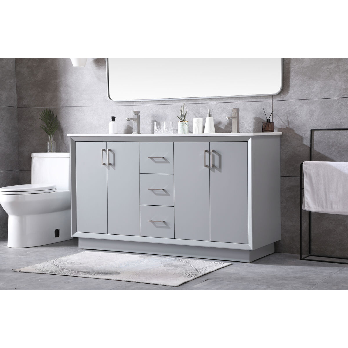Hayes 60 X 22 X 35 inch Grey Vanity Sink Set
