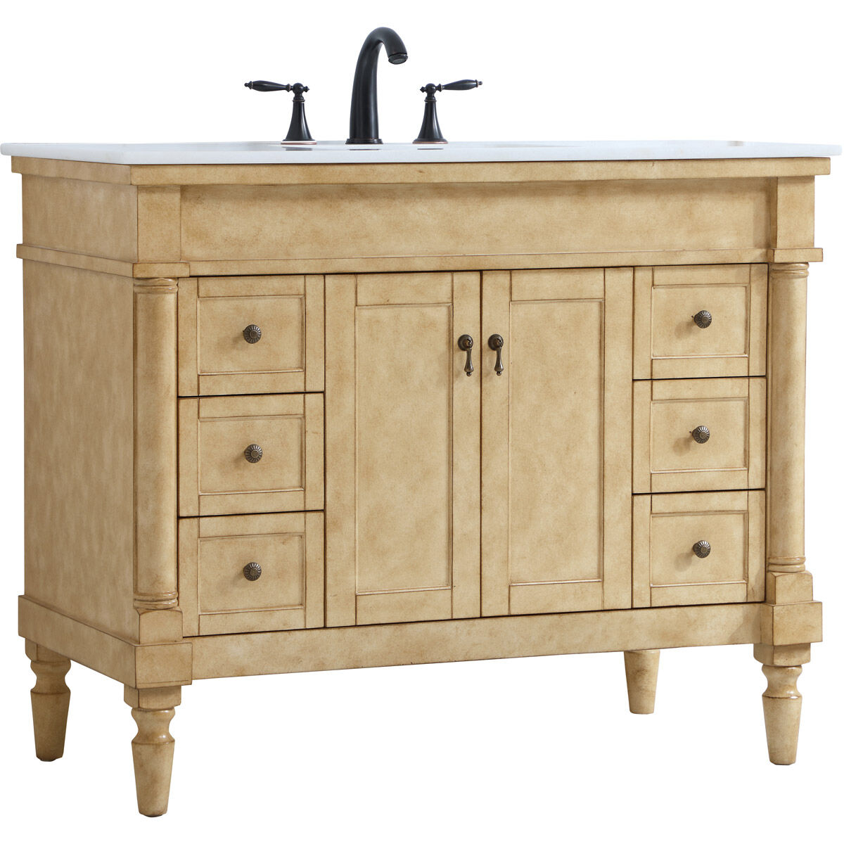 Lexington 42 X 21.5 X 35 inch Antique Beige Vanity Sink Set