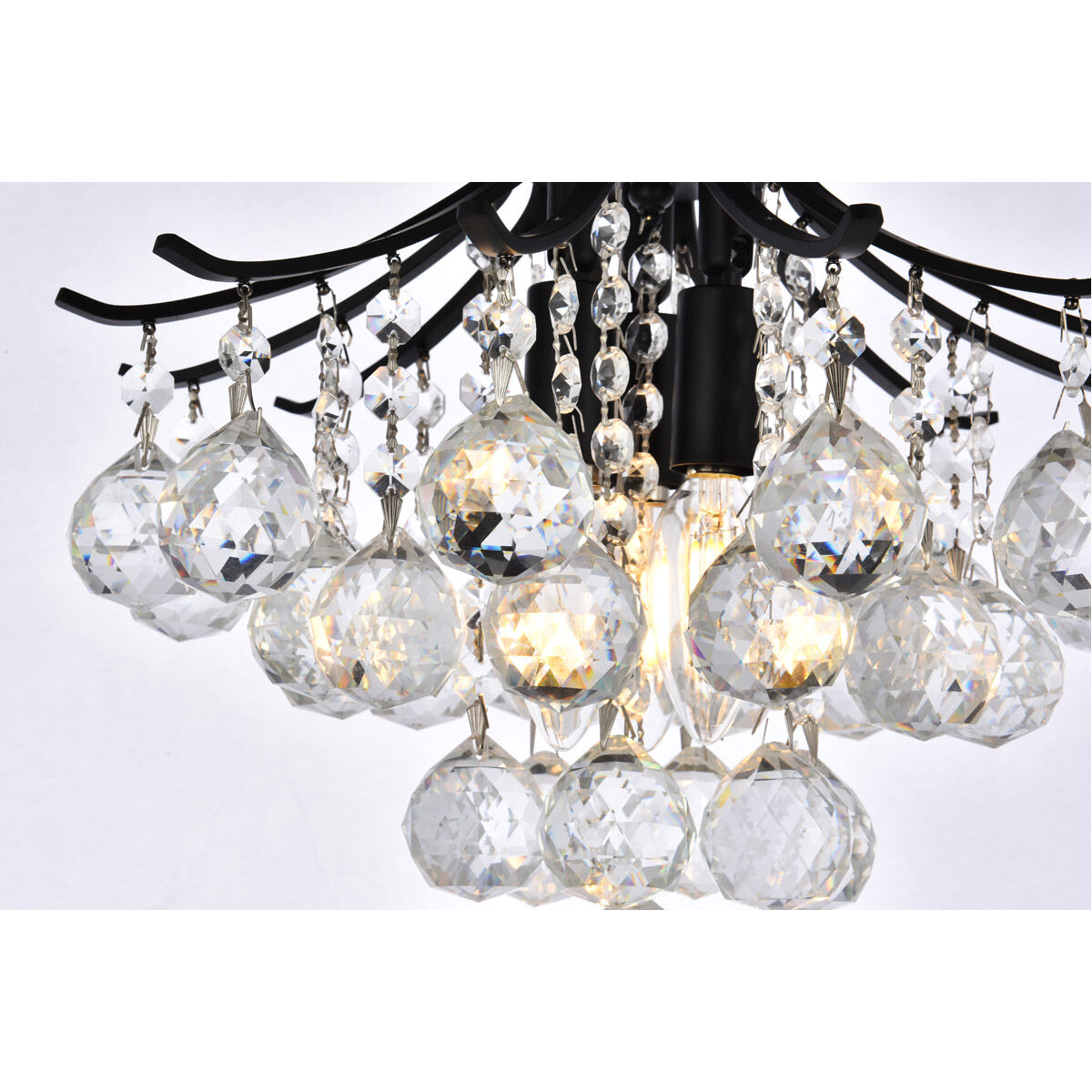 Toureg 3 Light 12 inch Black and Clear Flush Mount Ceiling Light