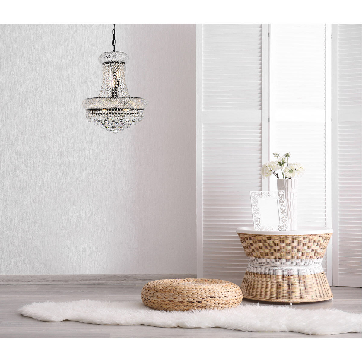 Primo 8 Light 16 inch Black and Clear Pendant Ceiling Light