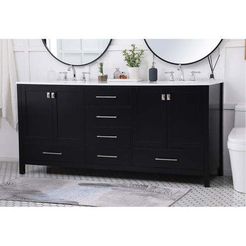 Irene 72 X 22 X 34 inch Black Vanity Sink Set