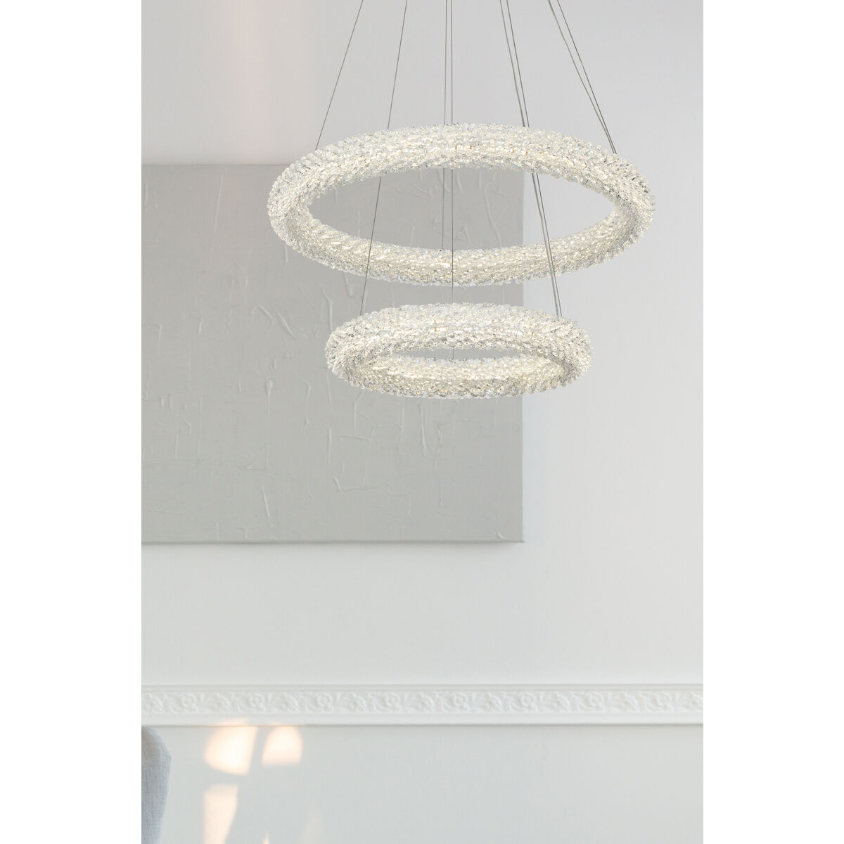 Bowen 2 Light 24 inch Satin Gold Chandelier Ceiling Light