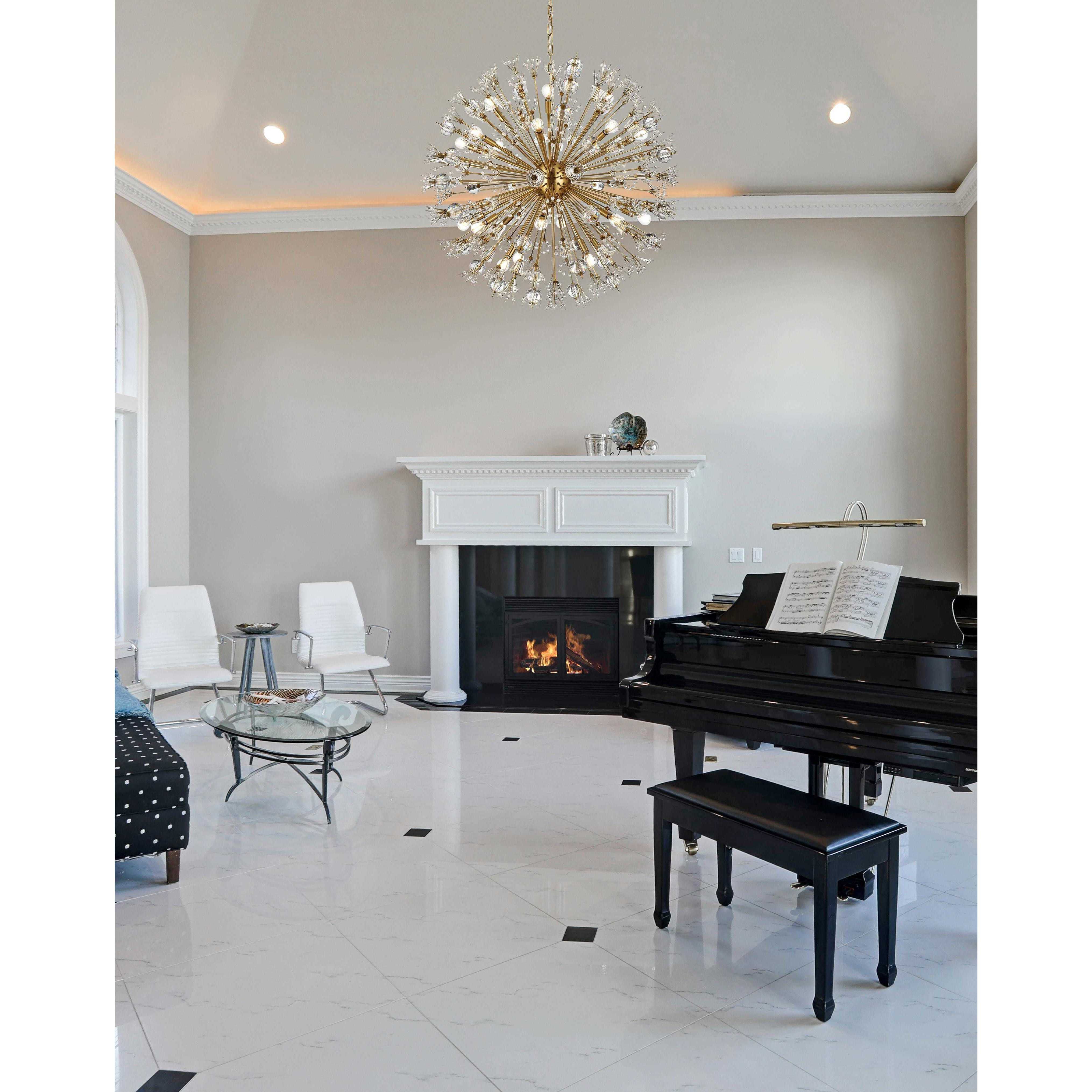 Vera 24 Light 38 inch Gold Pendant Ceiling Light in Satin Gold