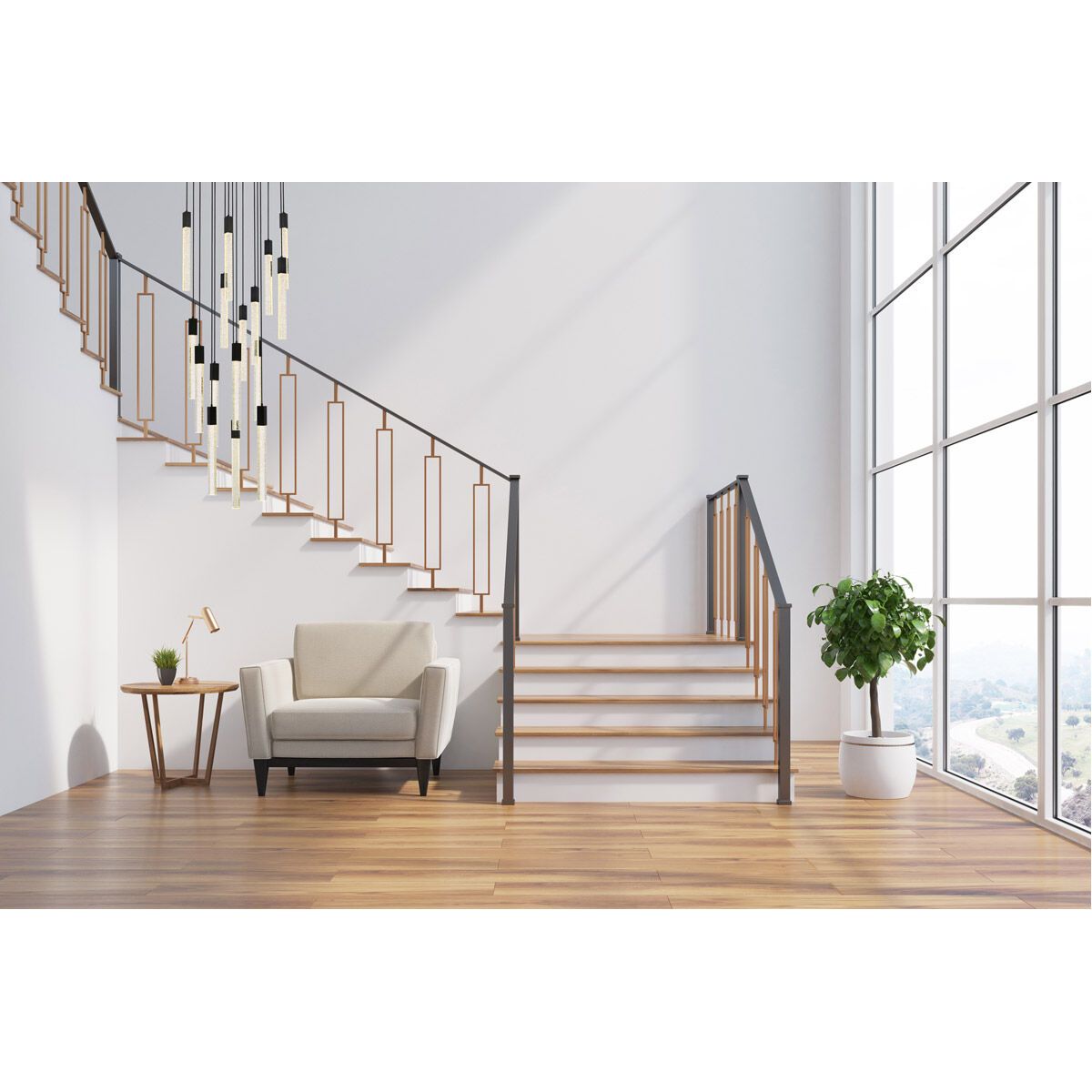 Weston 16 Light 36 inch Black Pendant Ceiling Light