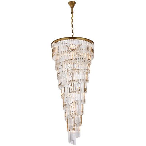 Sydney 35 Light 30 inch Satin Gold Chandelier Ceiling Light