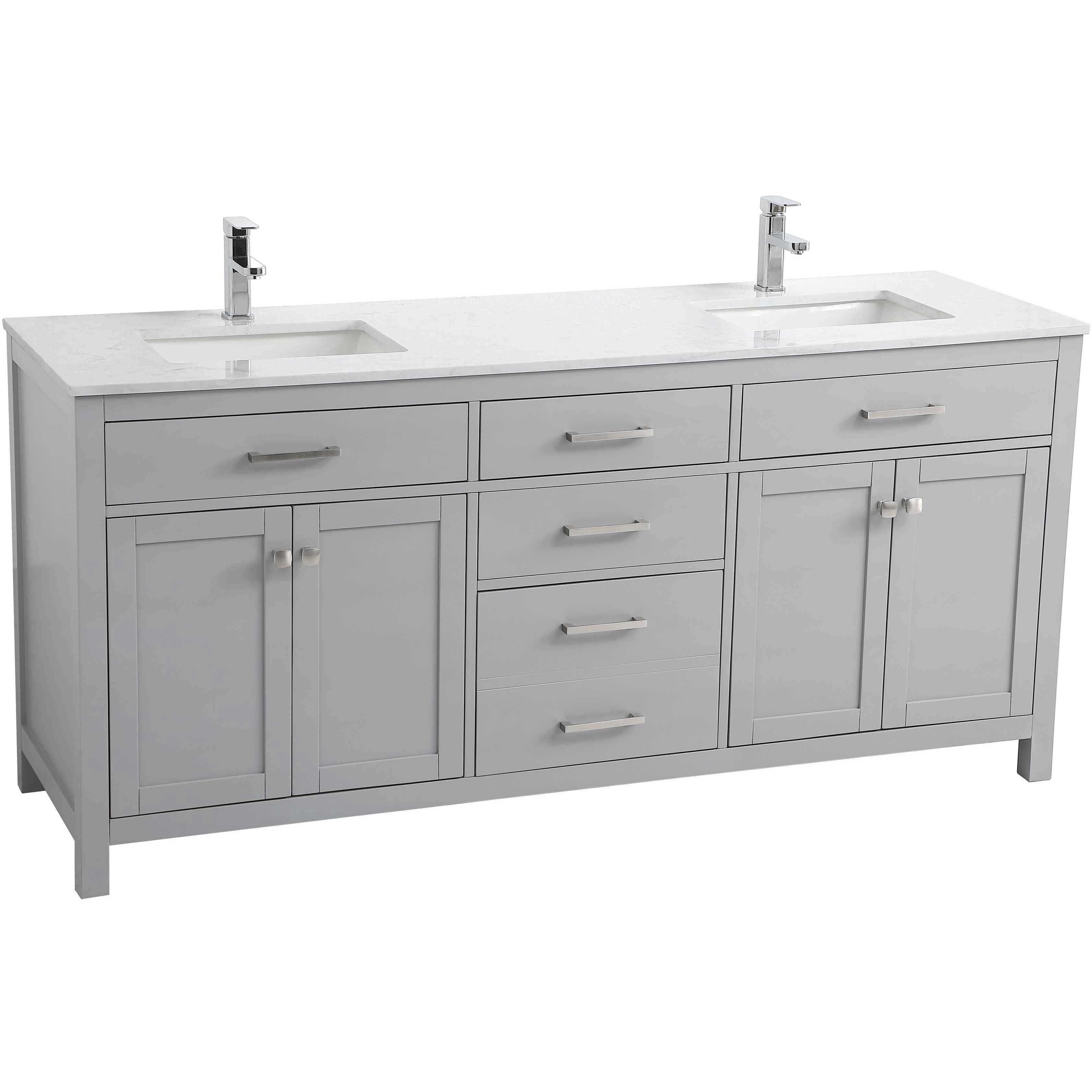 Lewis 72 X 22 X 34 inch Grey Vanity Sink Set