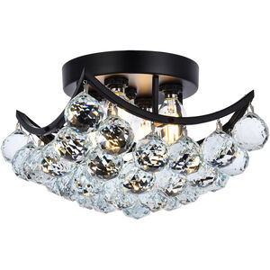 Corona 4 Light 10 inch Black and Clear Flush Mount Ceiling Light