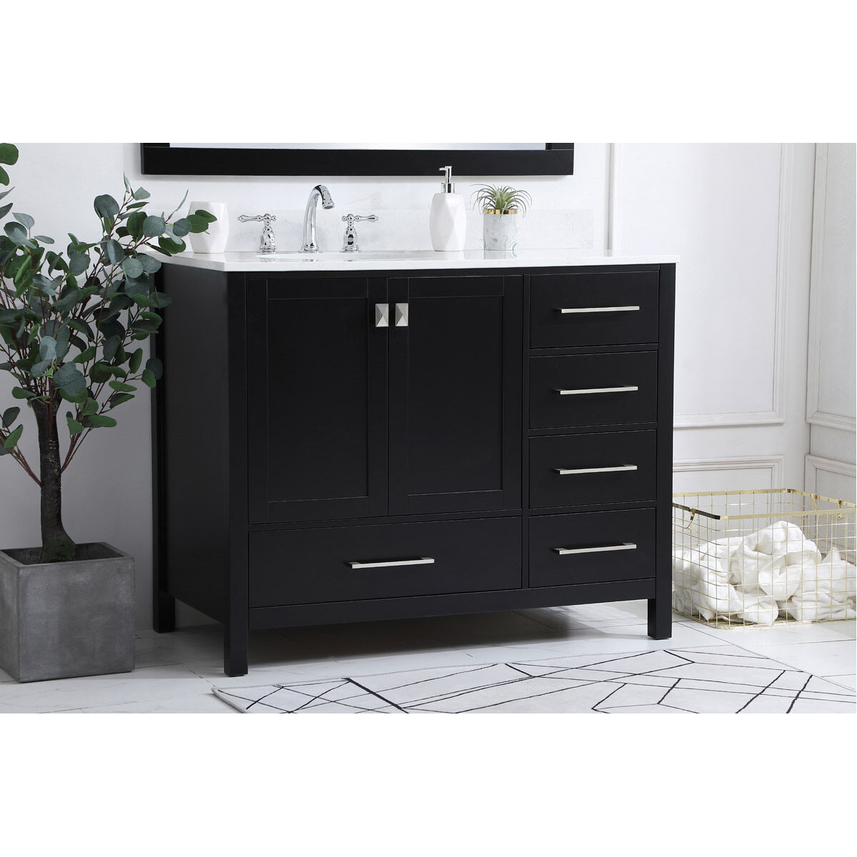 Irene 42 X 22 X 34 inch Black Vanity Sink Set