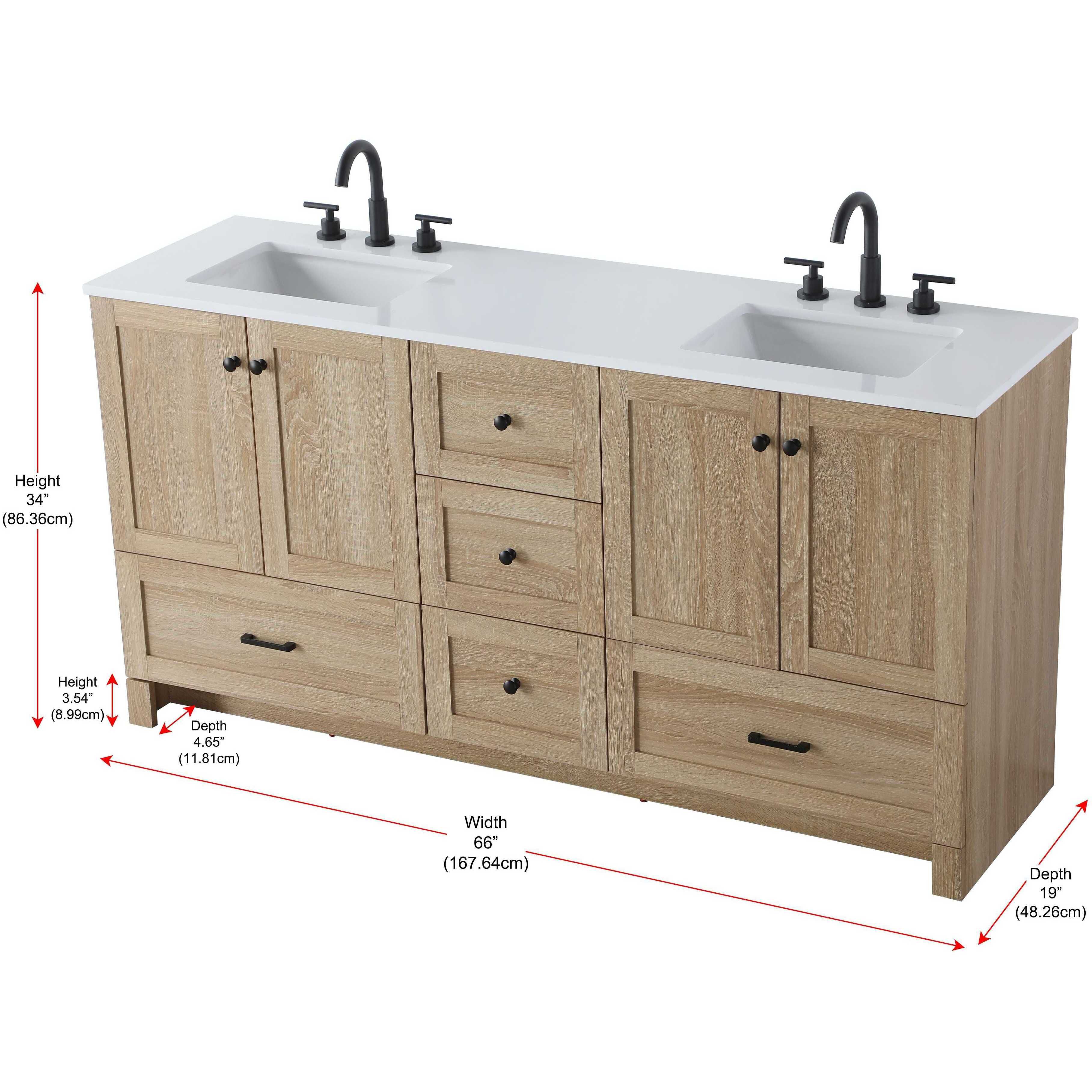 Soma 66 X 34 inch Mango Wood Bathroom Vanity Cabinet