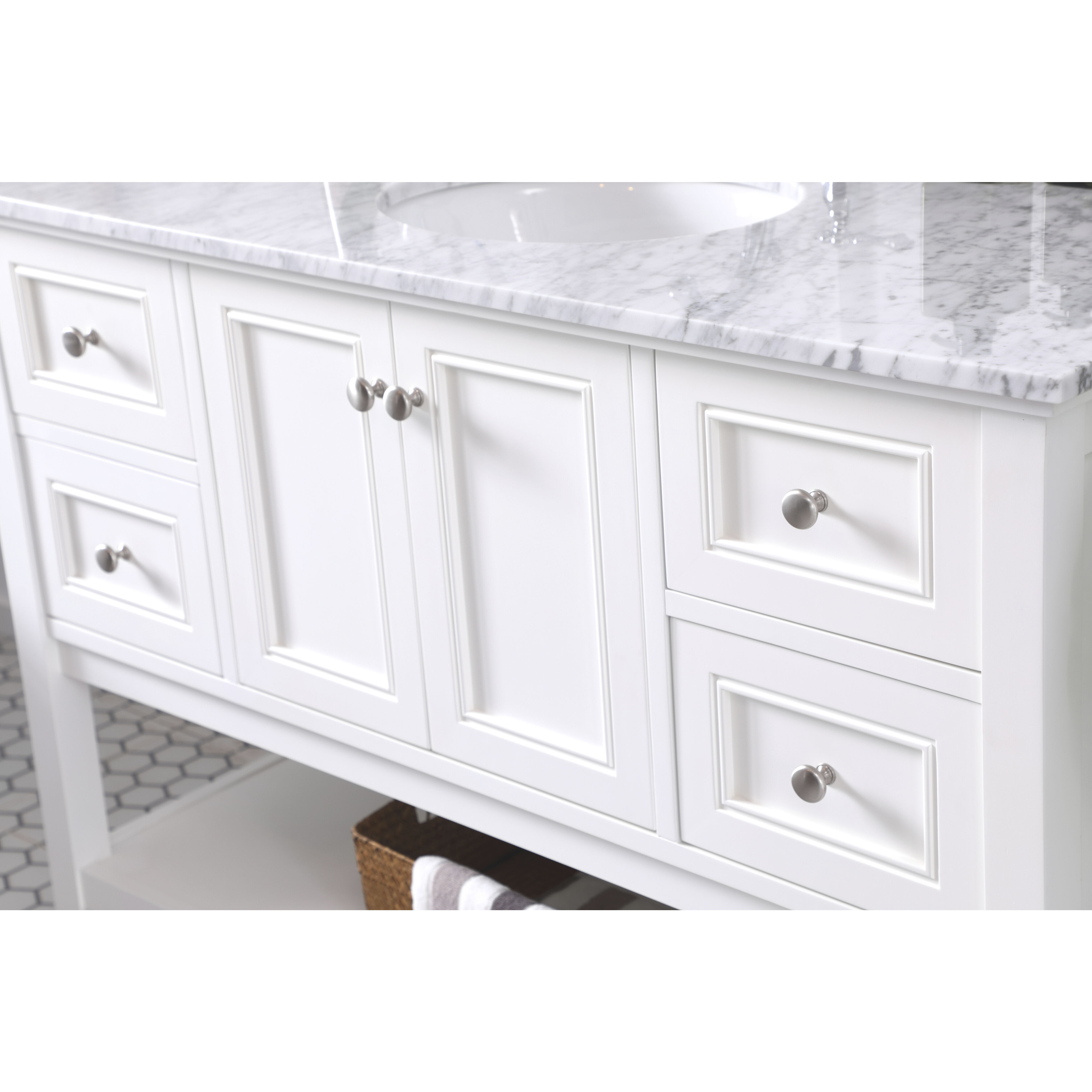 Metropolis 48 X 22 X 34 inch White Vanity Sink Set