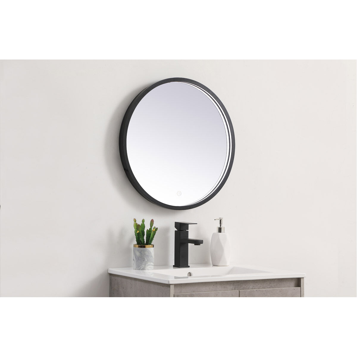 Pier 21 X 21 inch Black LED Mirror