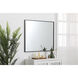 Monet 36 X 30 inch Black Wall Mirror