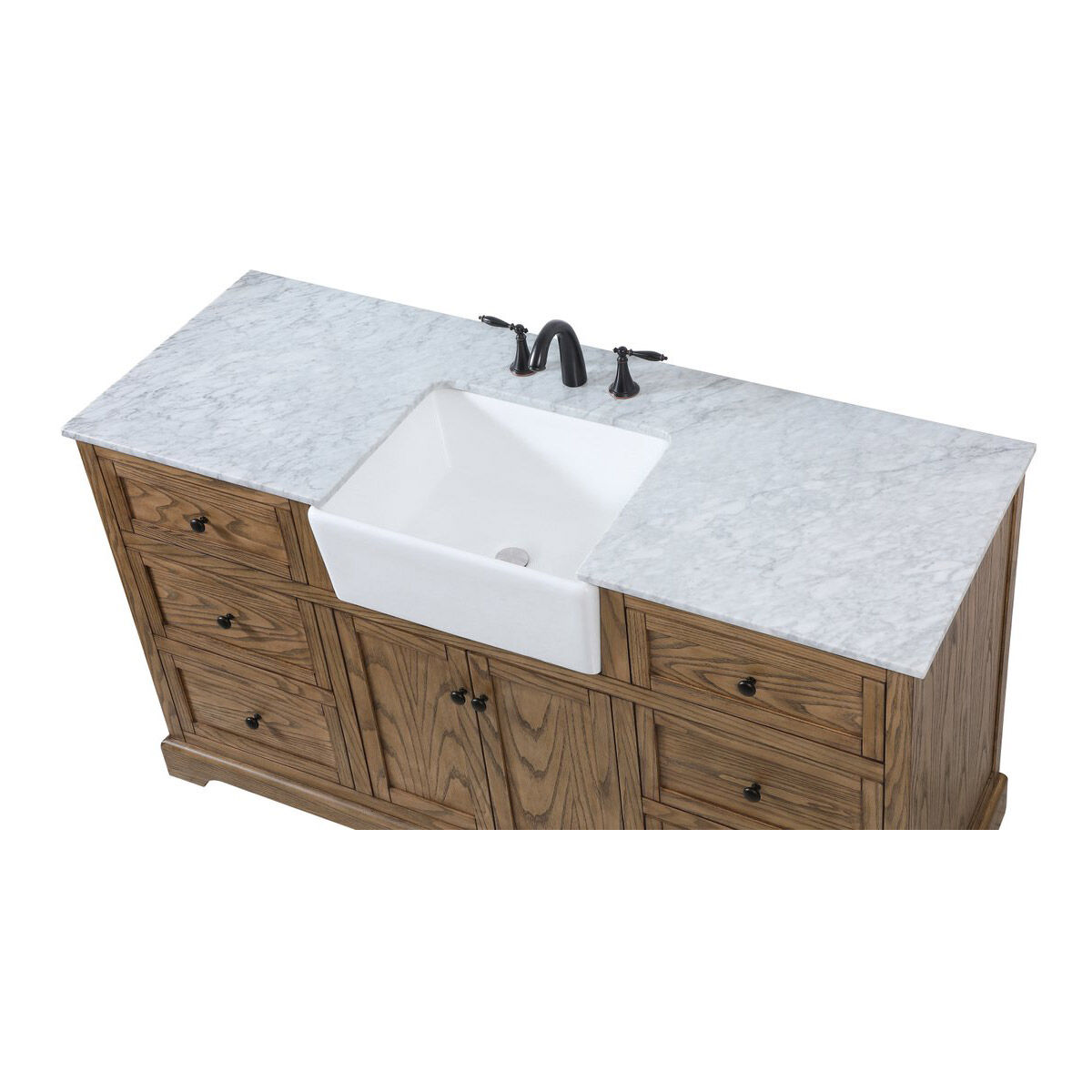 Franklin 60 X 22 X 35 inch Driftwood Bathroom Vanity Cabinet