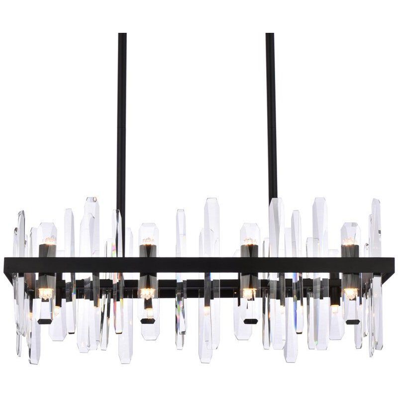 Serena 16 Light 30 inch Black Linear Chandelier Ceiling Light