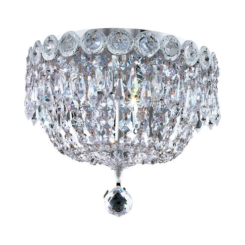 Century 3 Light 10 inch Chrome Flush Mount Ceiling Light in Royal Cut