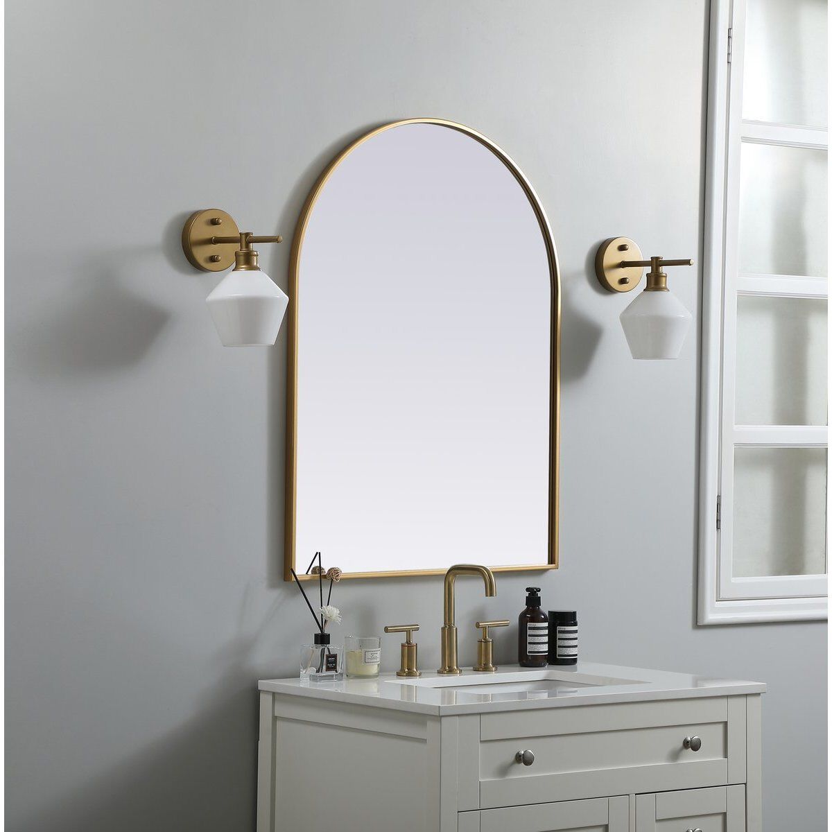 Ayra 36 X 27 inch Brass Mirror