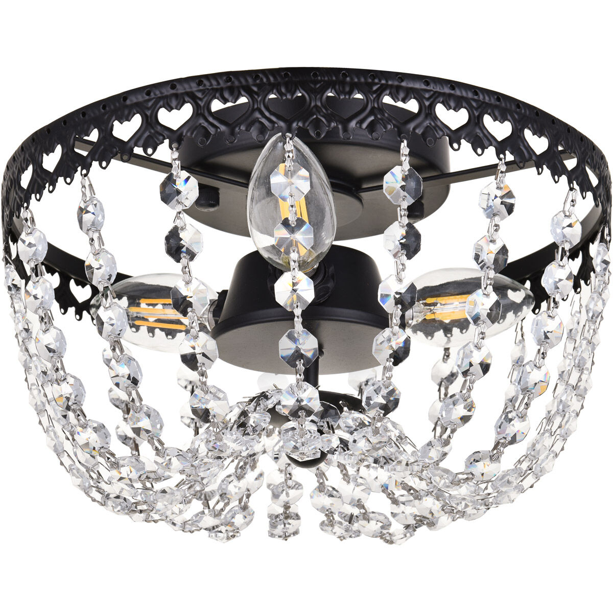 Kylie 3 Light 10 inch Black Flush Mount Ceiling Light