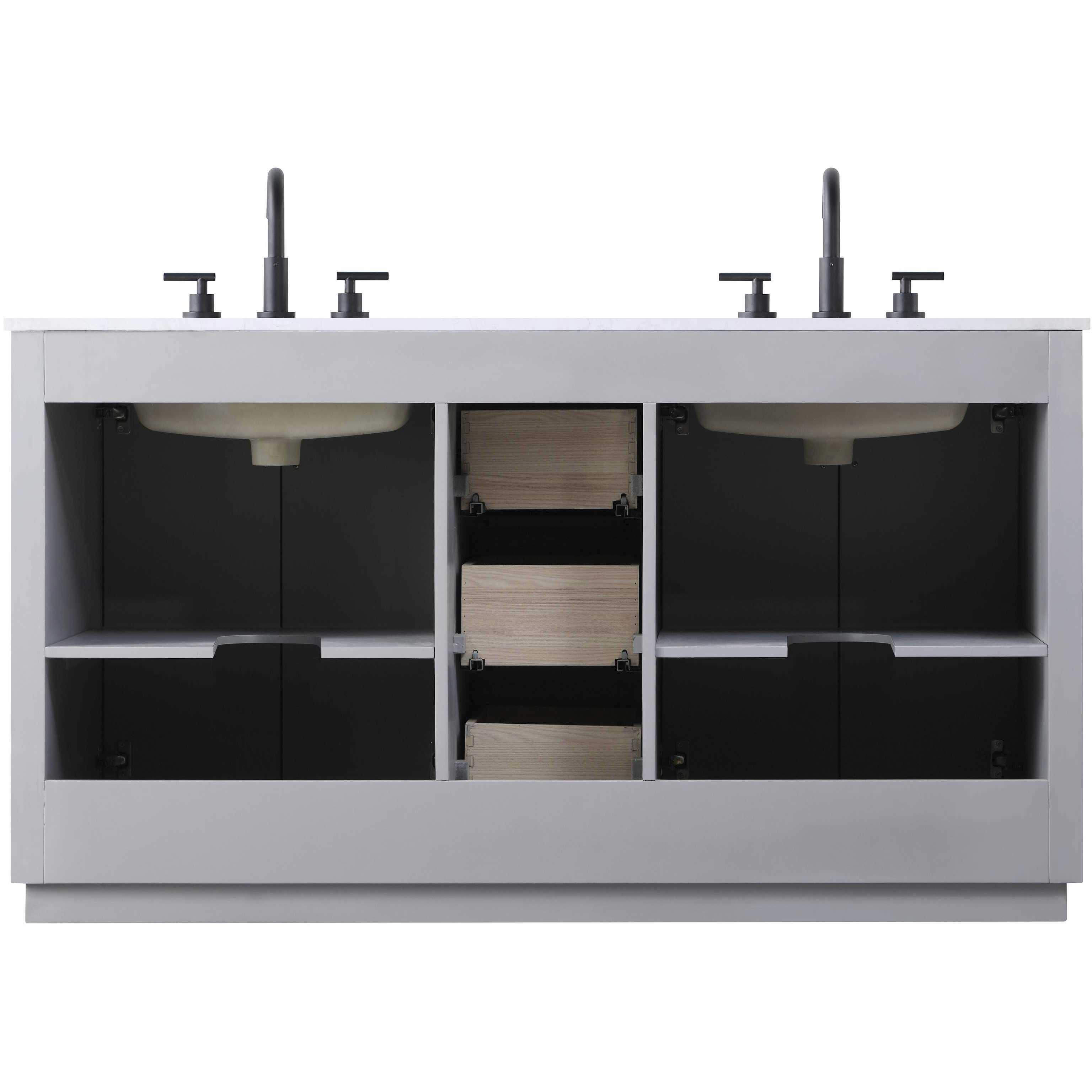 Chase 60 X 34 inch Grey Bathroom Vanity Cabinet