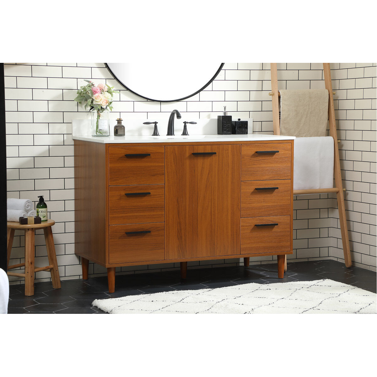 Baldwin 48 X 22 X 34 inch Teak Vanity Sink Set