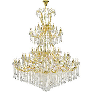 Maria Theresa 84 Light 96 inch Gold Chandelier Ceiling Light in Clear, Elegant Cut 