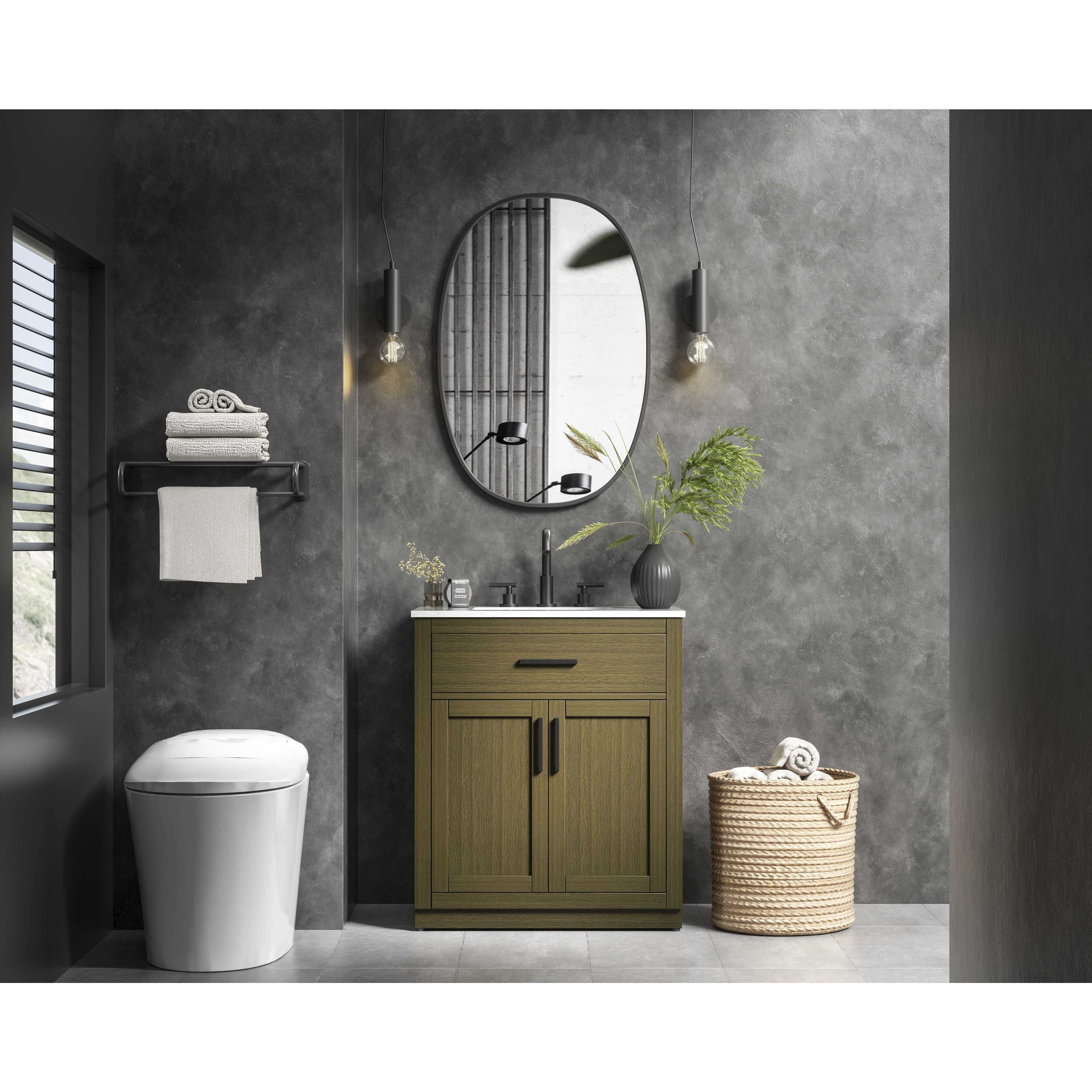 Alden 30 X 35 inch Chestnut Brown Bathroom Vanity Cabinet