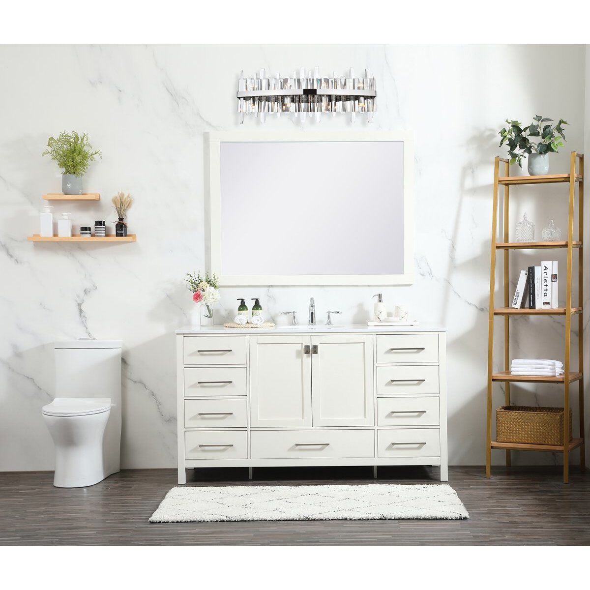 Serena 8 Light 30 inch Chrome Bath Sconce Wall Light