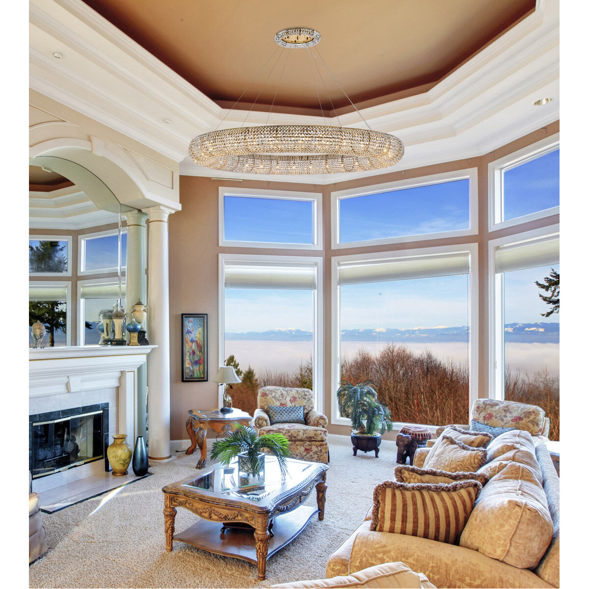 Paris 30 Light 71 inch Gold Chandelier Ceiling Light