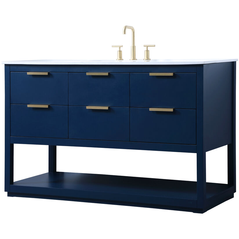 Larkin 54 X 22 X 34 inch Blue Vanity Sink Set