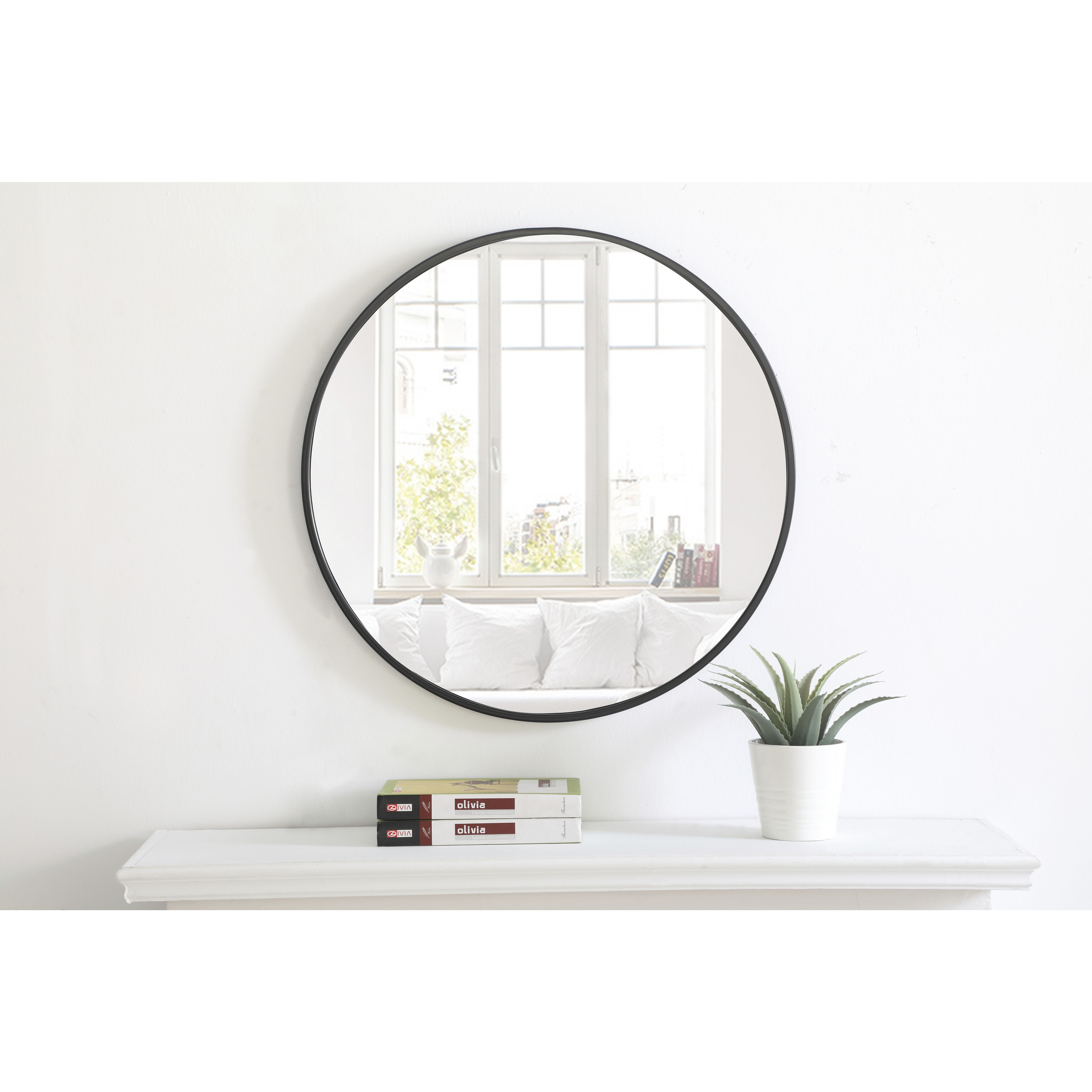 Eternity 24 X 24 inch Black Wall Mirror