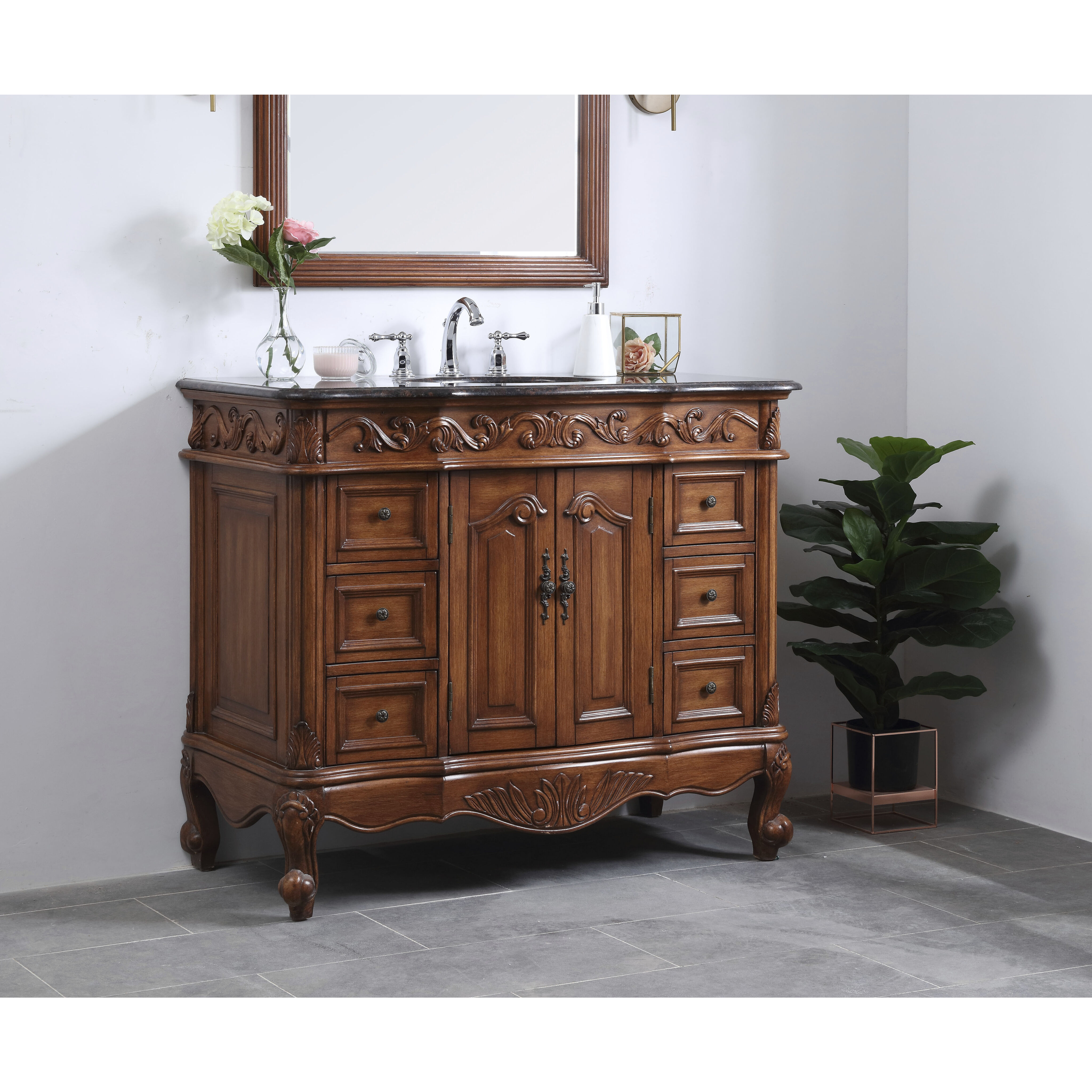 Oakland 84 X 22 X 72 inch Teak Vanity Sink Set