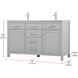 Lewis 54 X 22 X 34 inch Grey Vanity Sink Set