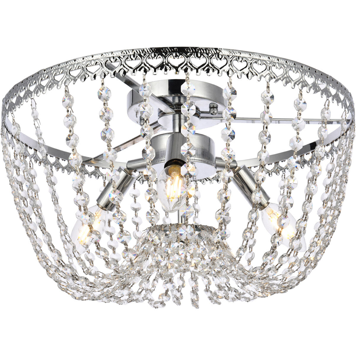 Kylie 3 Light 16 inch Chrome Flush Mount Ceiling Light