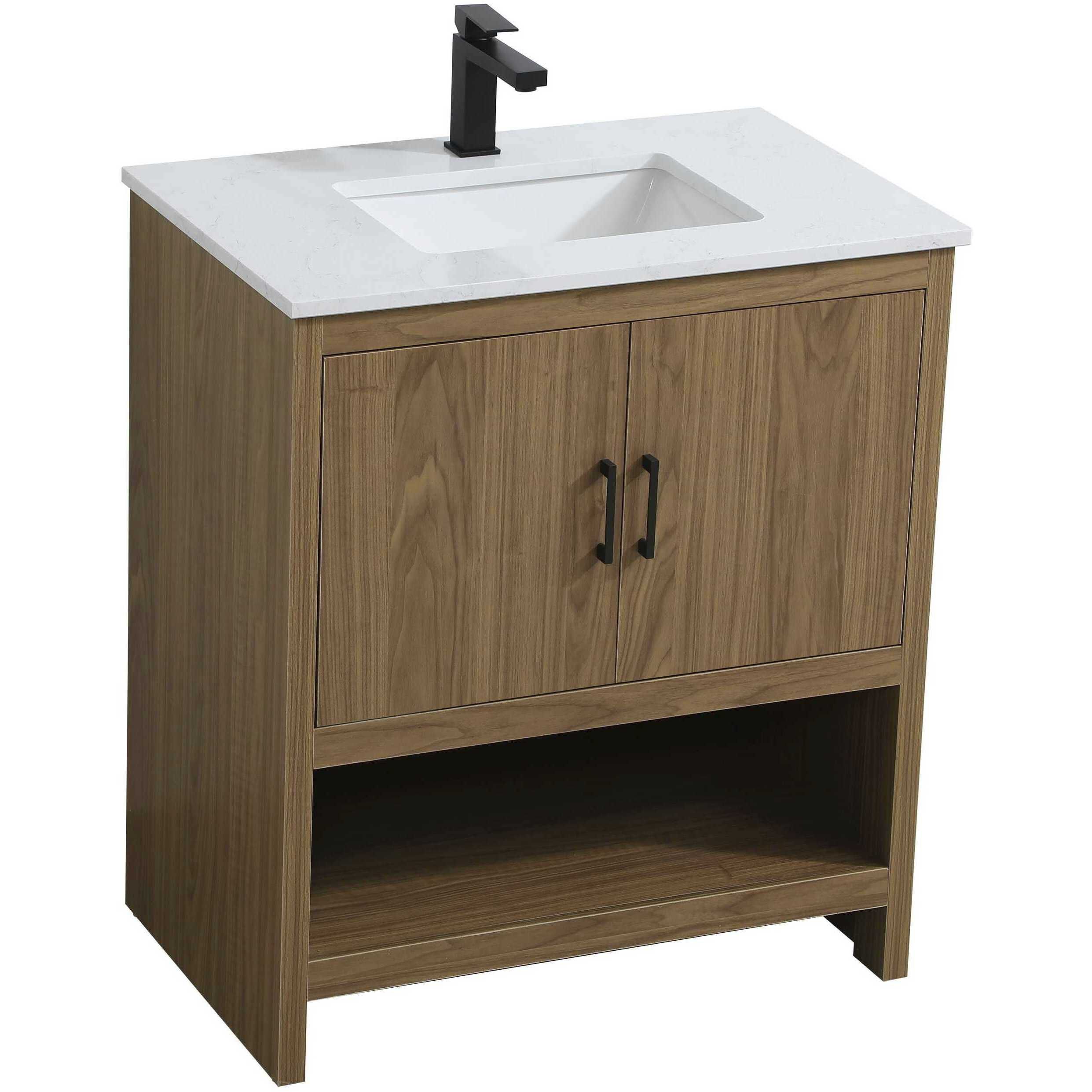 Ira 30 X 34 inch Walnut Brown Bathroom Vanity Cabinet