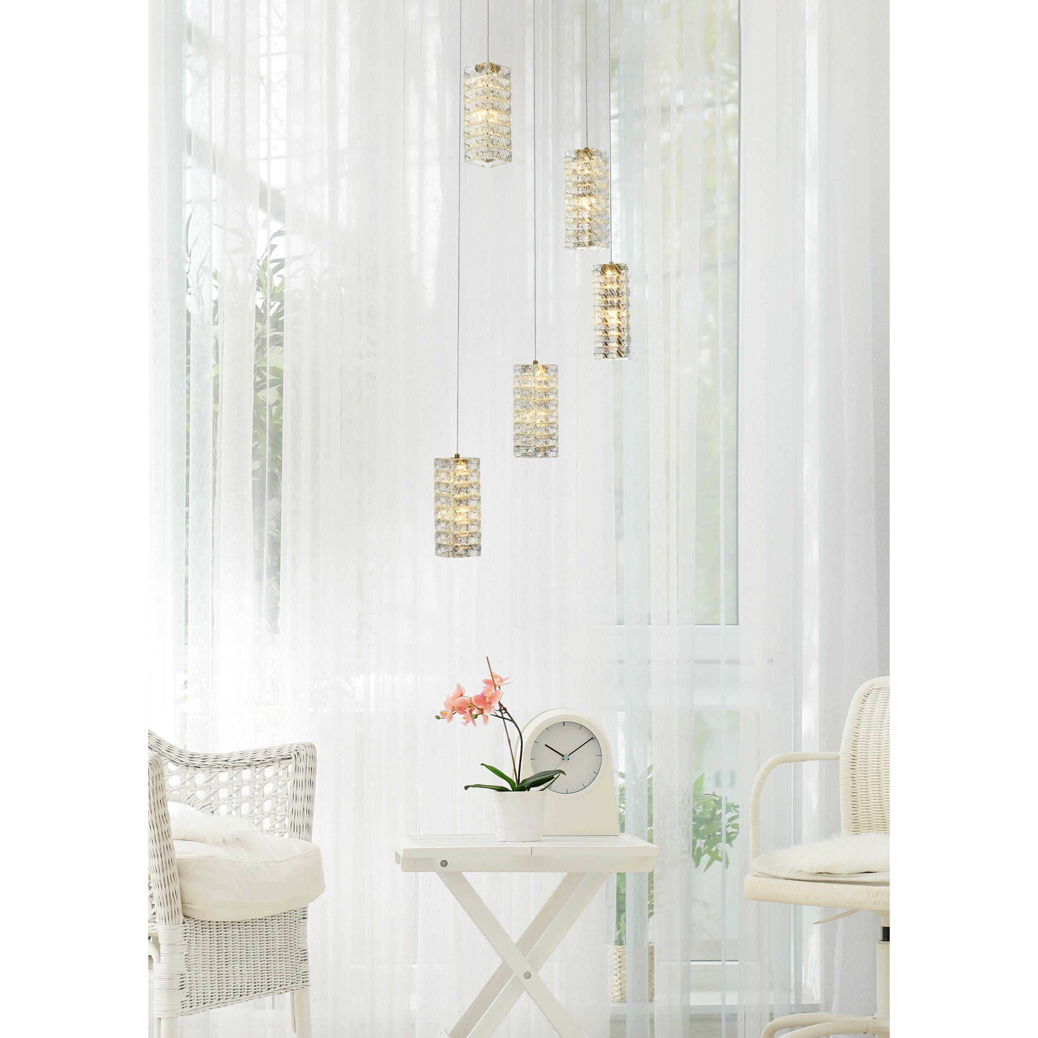 Aston 5 Light 20 inch Satin Gold Pendant Ceiling Light