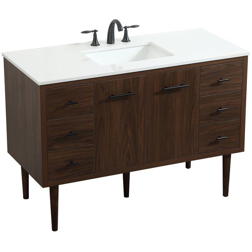 Cyrus 48 X 22 X 33.5 inch Walnut Vanity Sink Set in Not Included