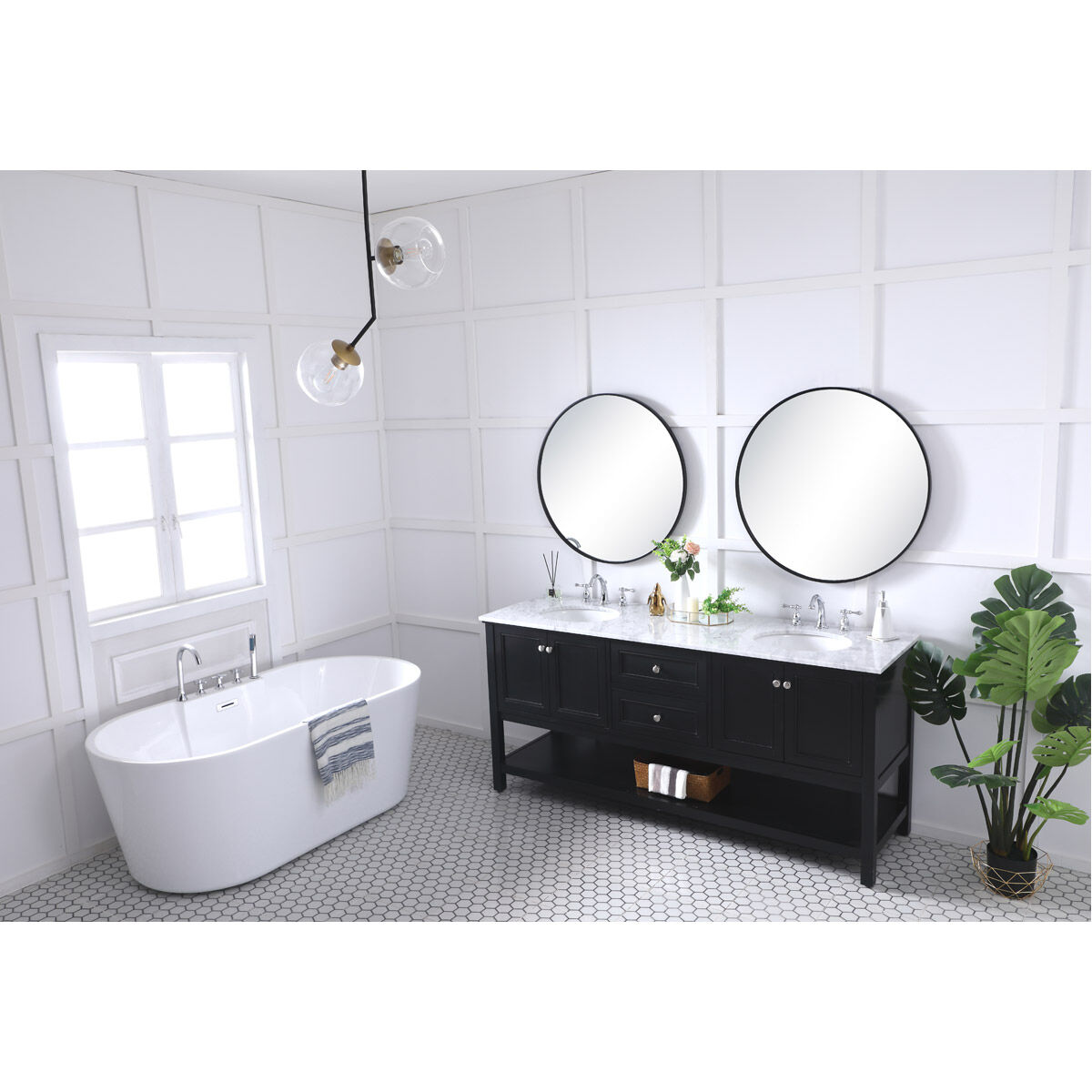 Metropolis 72 X 22 X 34 inch Black Vanity Sink Set