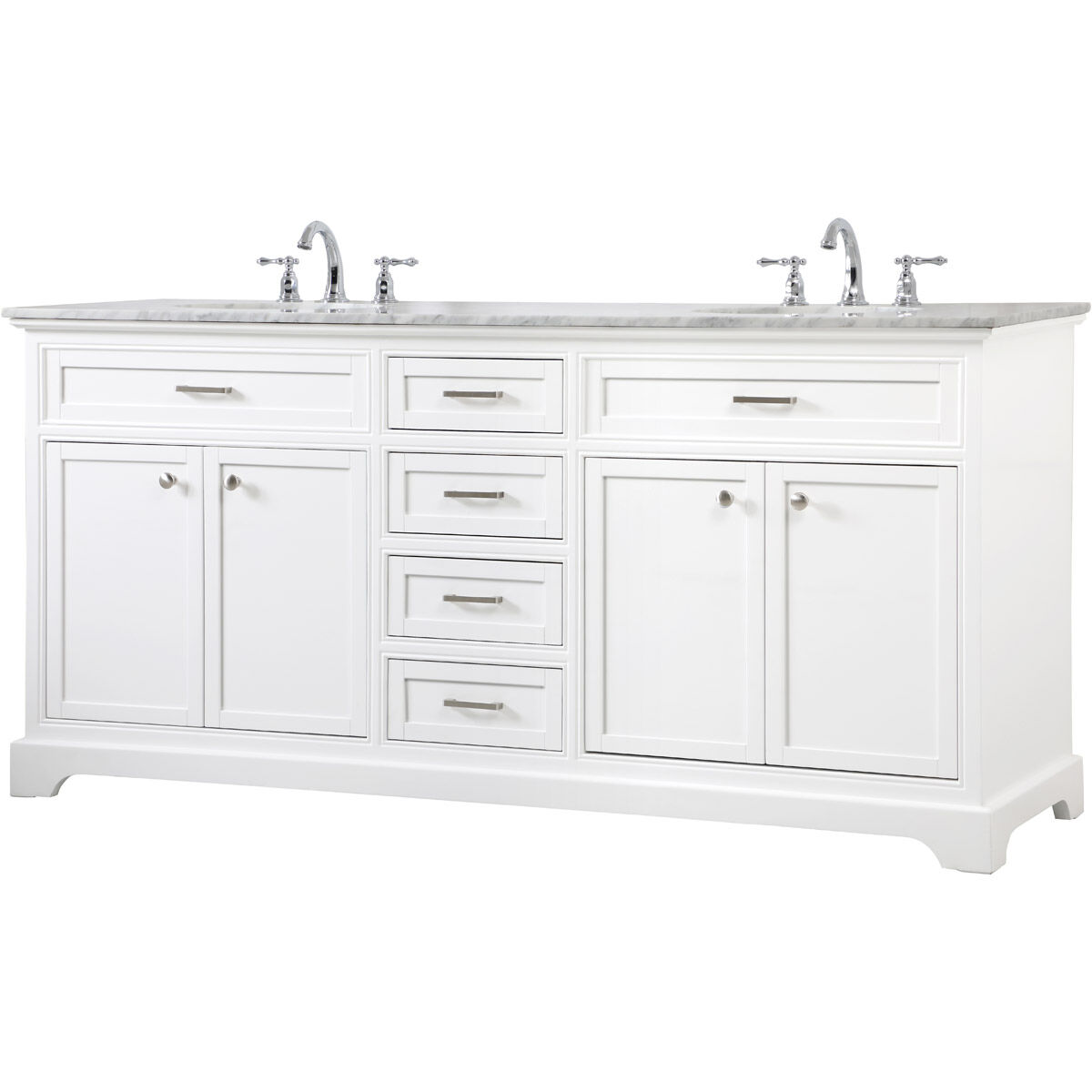 Americana 72 X 22 X 35 inch White Vanity Sink Set