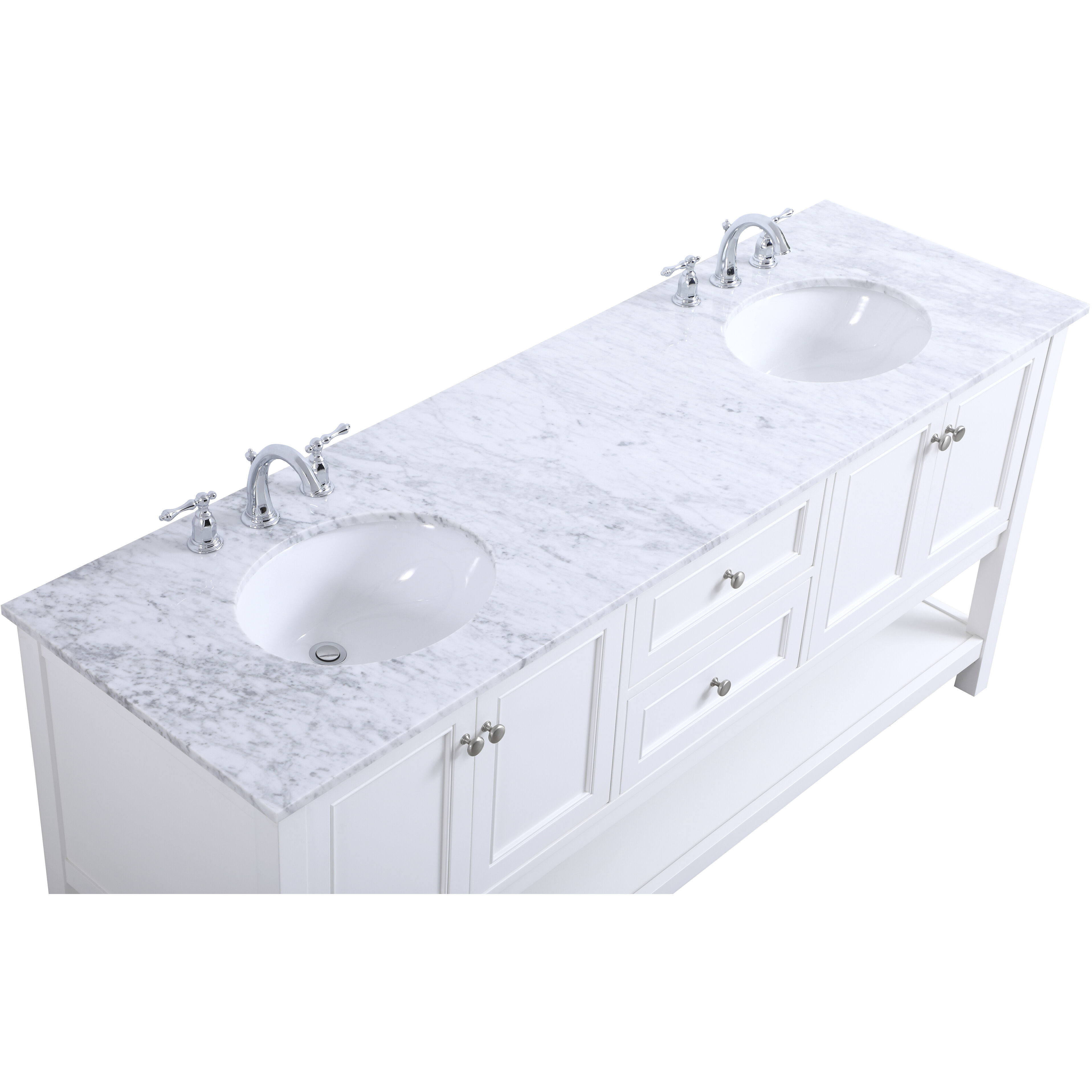 Metropolis 72 X 22 X 33.75 inch White Vanity Sink Set