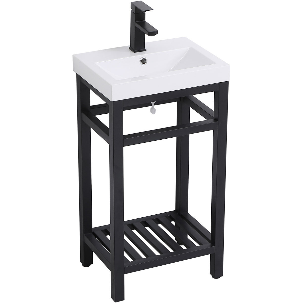 Raya 18 X 13.5 X 34 inch Black and White Vanity Sink Set