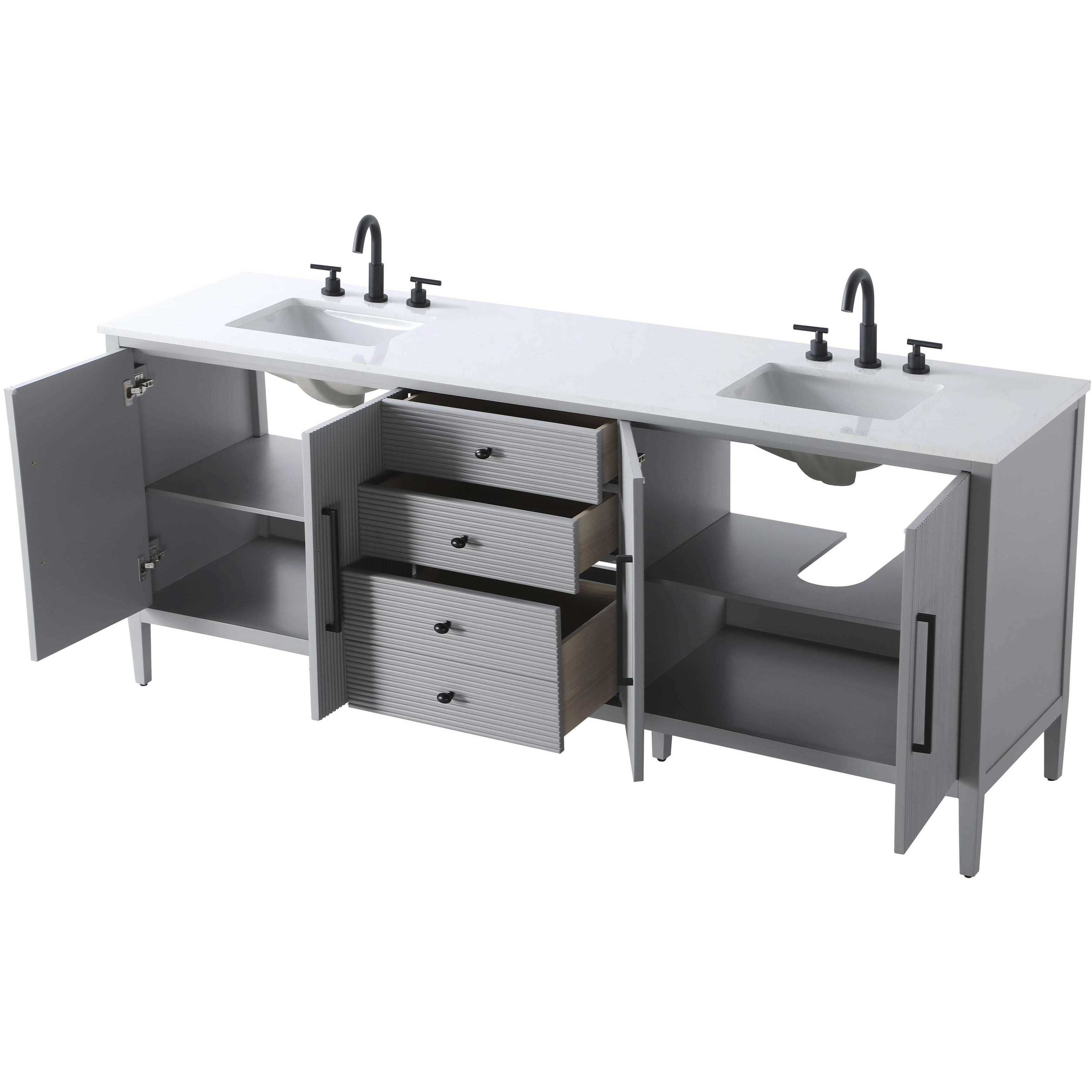Blakely 84 X 34 inch Grey Bathroom Vanity Cabinet