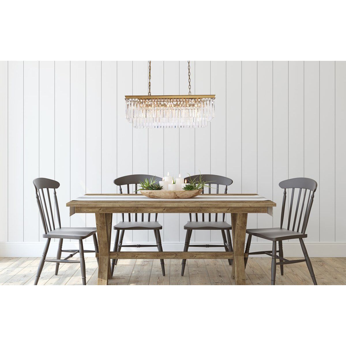 Sydney 12 Light 40 inch Satin Gold Linear Chandelier Ceiling Light in Clear