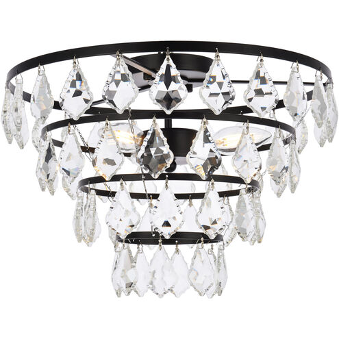 Ella 3 Light 16 inch Black Flush Mount Ceiling Light