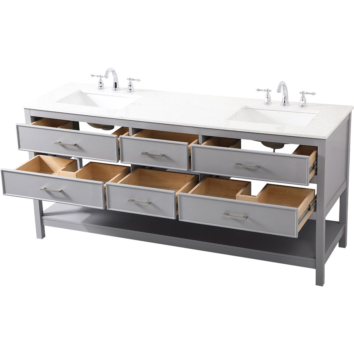 Sinclaire 72 X 22 X 34 inch Gray Vanity Sink Set