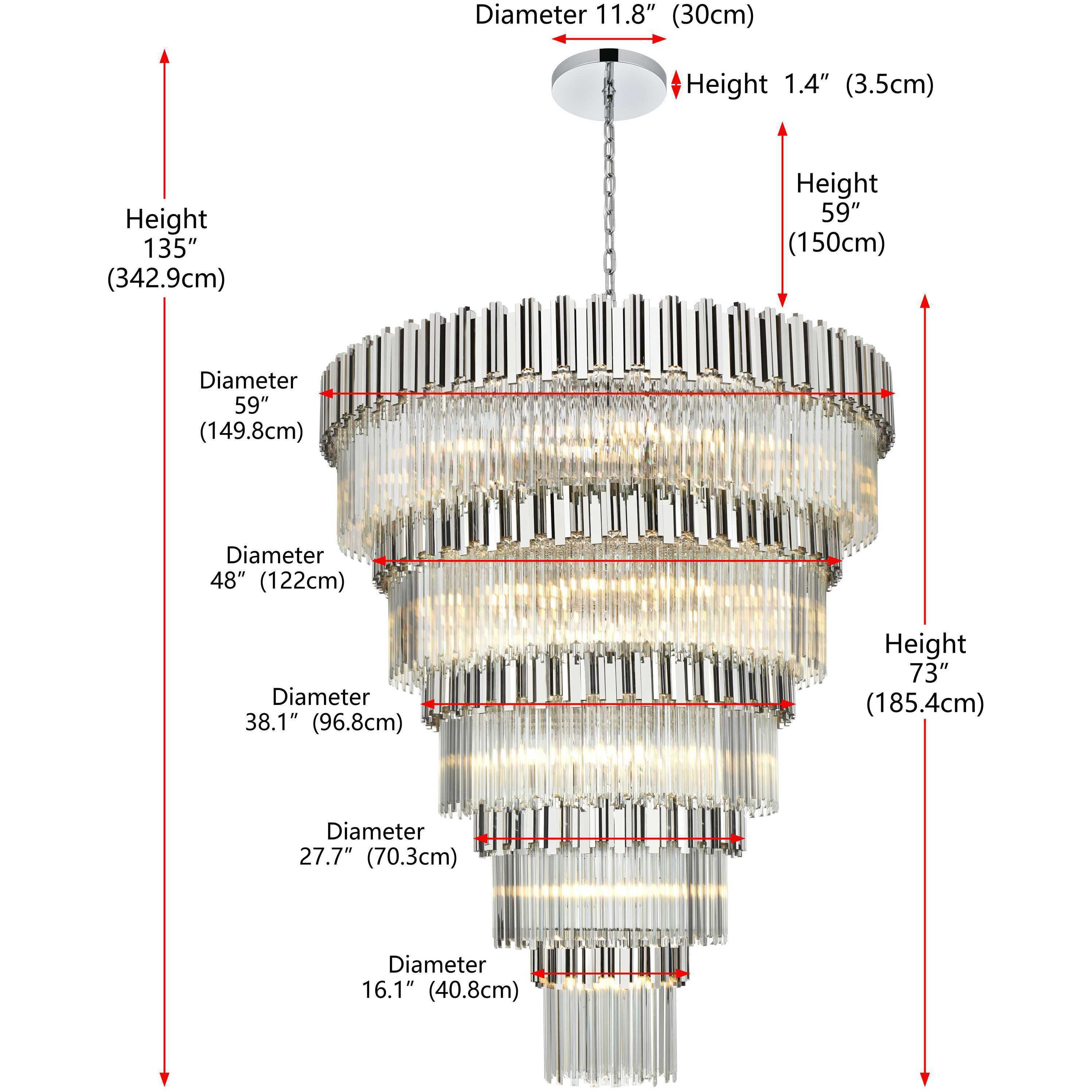 Willow 43 Light 59 inch Chrome Chandelier Ceiling Light