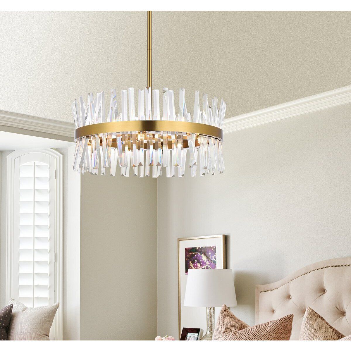 Serephina 14 Light 25 inch Satin Gold Pendant Ceiling Light