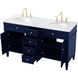 Williams 60 X 35 inch Blue and Brush Gold Vanity Sink Set