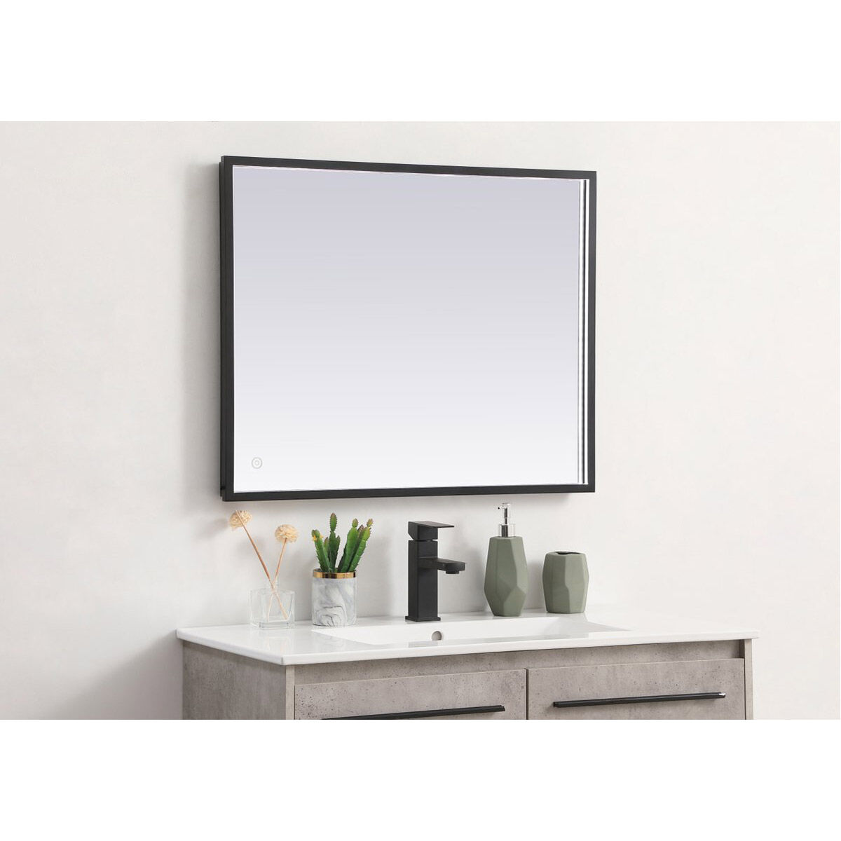 Pier 36 X 20 inch Black LED Mirror