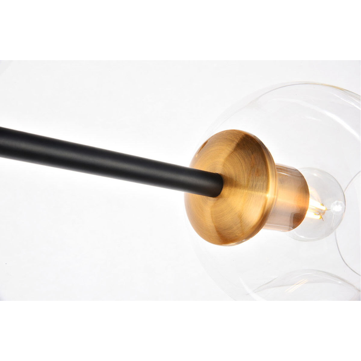 Cavoli 7 Light 57 inch Light Antique Brass and Flat Black Pendant Ceiling Light, Urban Classic